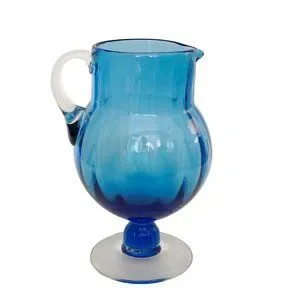 Dining | Vintage Handblown Glass Pitcher Small Blue Handcrafted ...